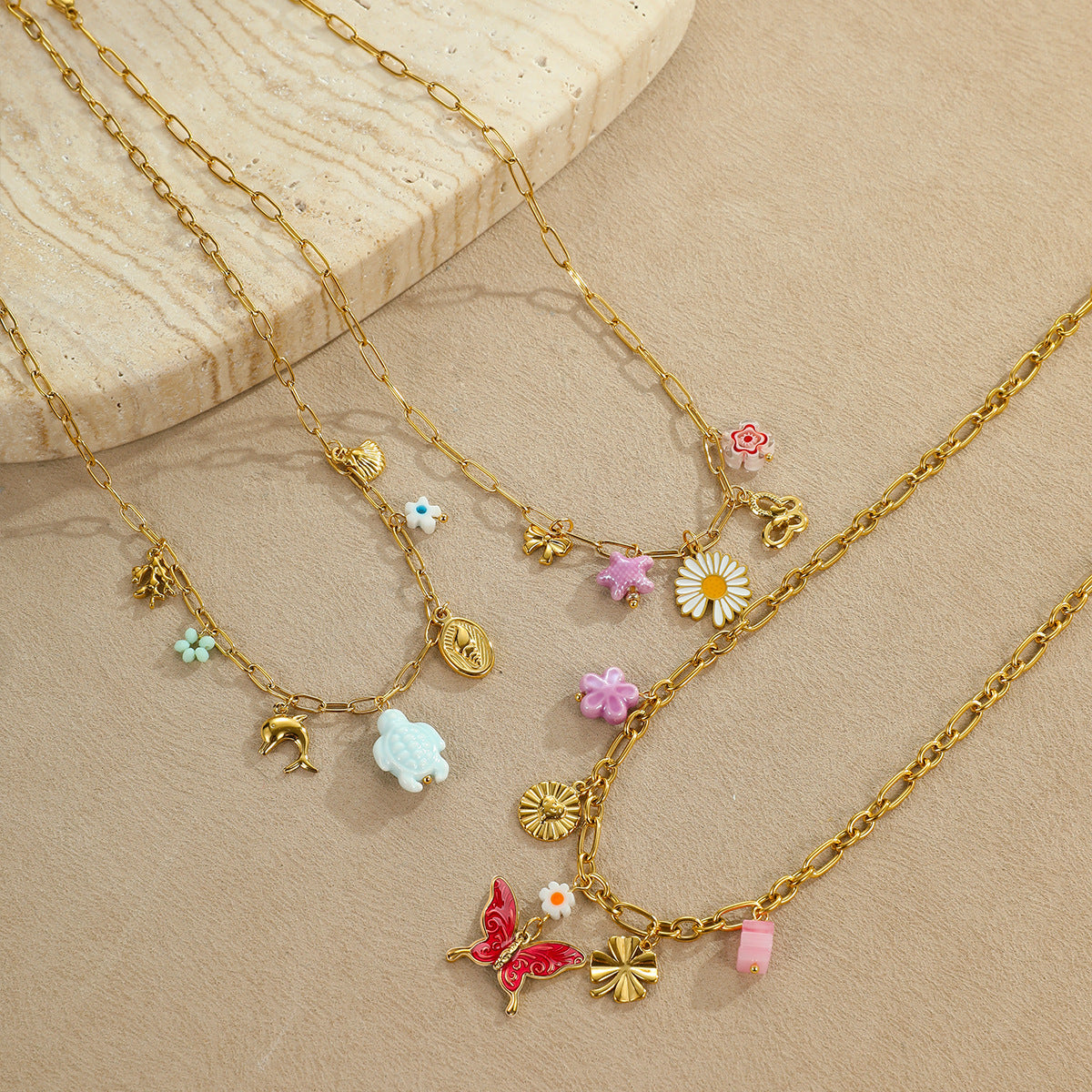 Ocean Style Pendant Stainless Steel Women's Necklace