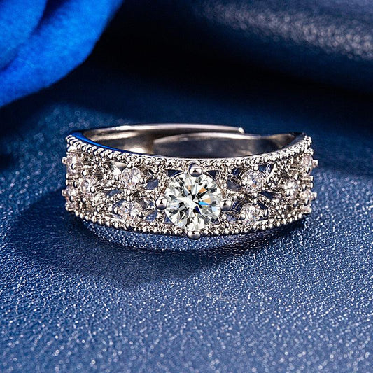 Colorful Moissanite Adjustable Ring – Women’s Fashion
