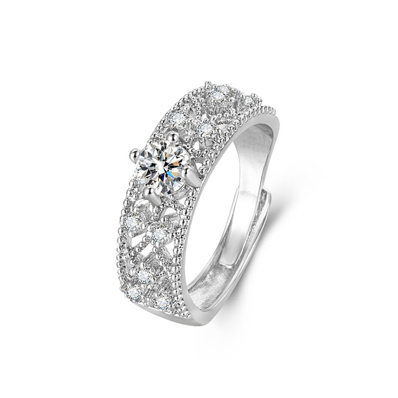Color Moissanite Ring Women's Fashion All-matching