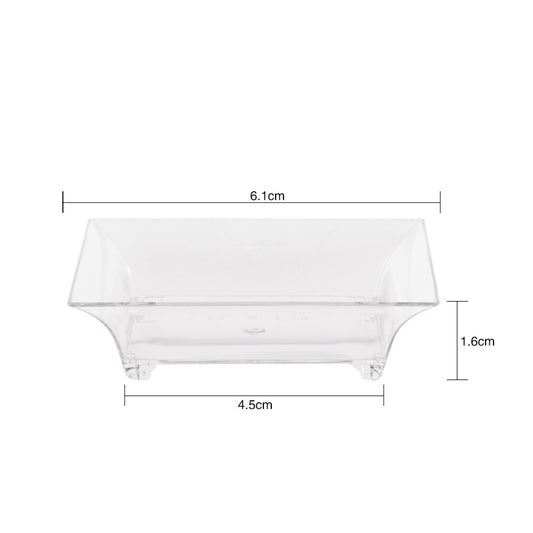 Disposable Transparent Plastic Square Sauce Dish — 50pcs Pack