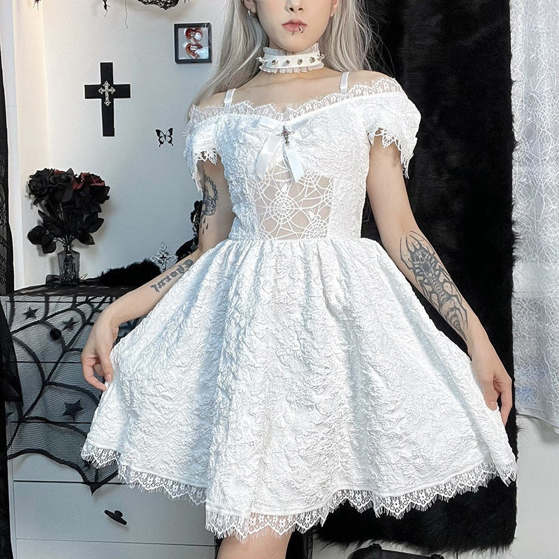 Dark Gothic Halloween Dress – Short Cosplay Outfit