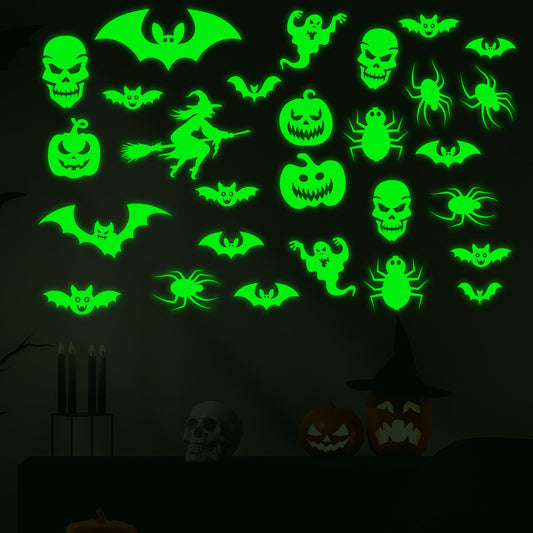 Halloween Green Fluorescent Wall Stickers – 4 Pack