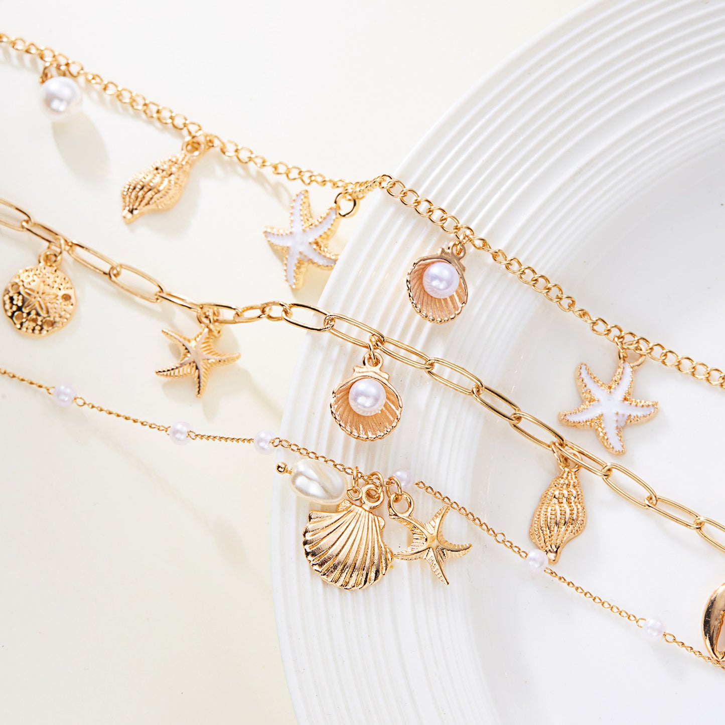 Starfish Conch Shell Turtle Pendant Necklace