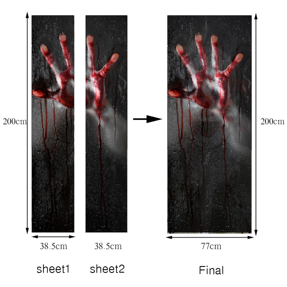 Halloween Ghost Hand Door Stickers – DIY PVC Set