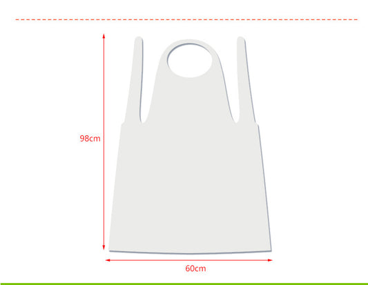 Disposable PE Plastic Apron, 60x98cm for Dining & Cooking