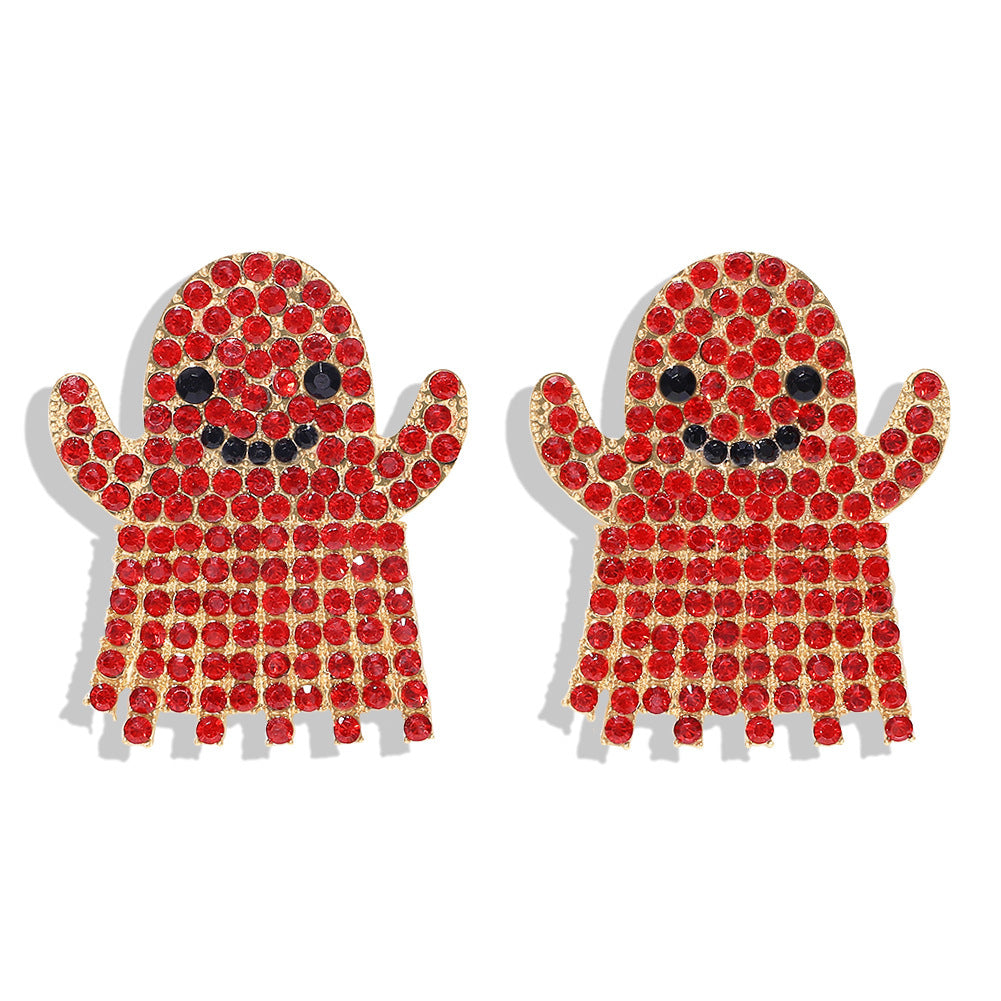 Rhinestone Geometric Halloween Earrings