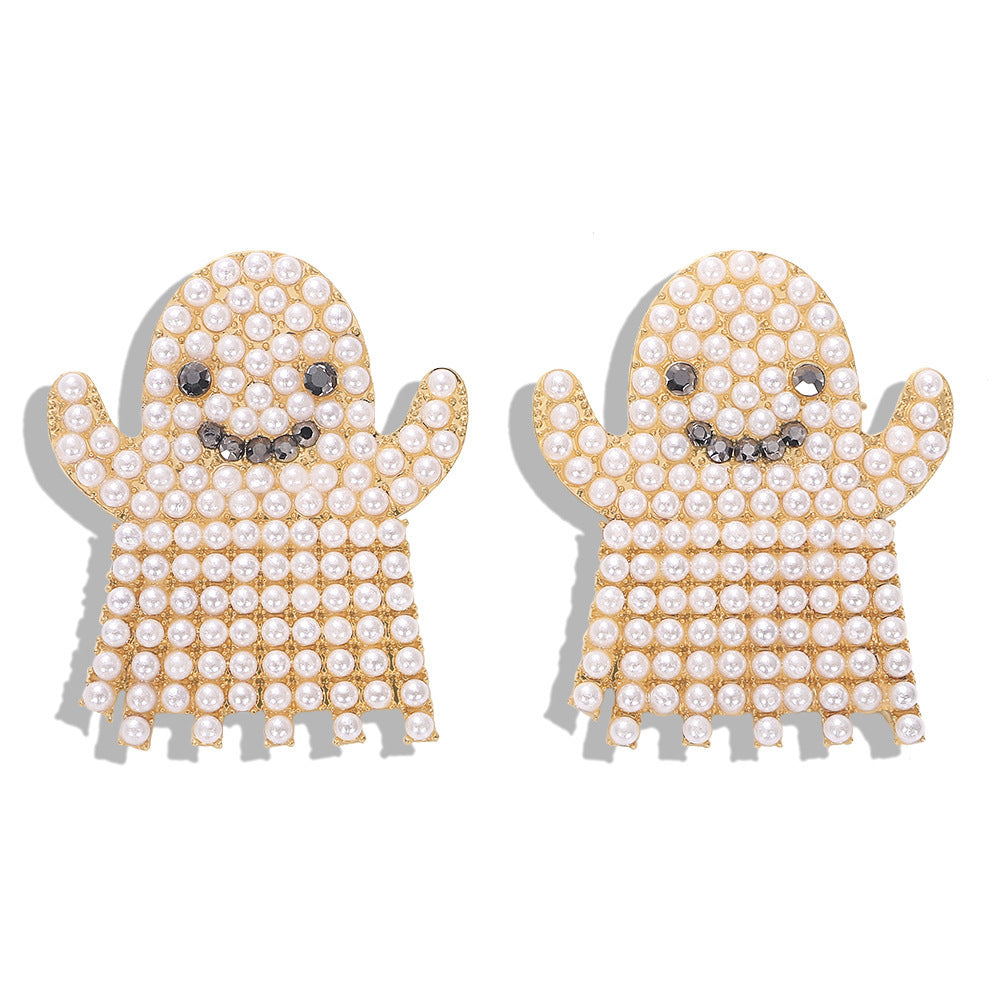 Rhinestone Geometric Halloween Earrings
