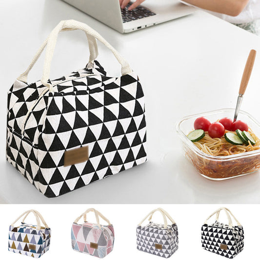 Patterned Insulated Canvas Lunch Bag – Portable Cooler Tote