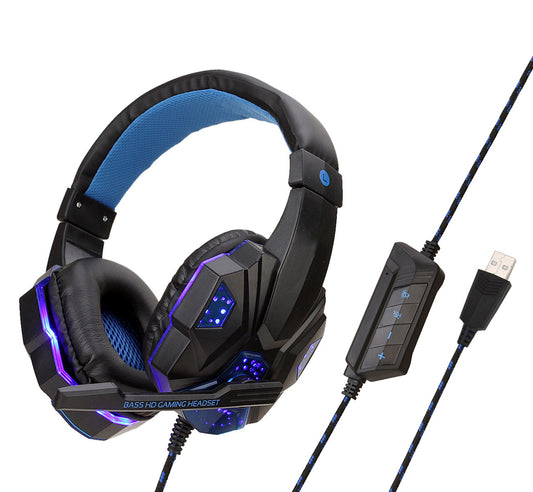 Wired Luminous Gaming Headphones with Mic – PC & PS4 Compatible