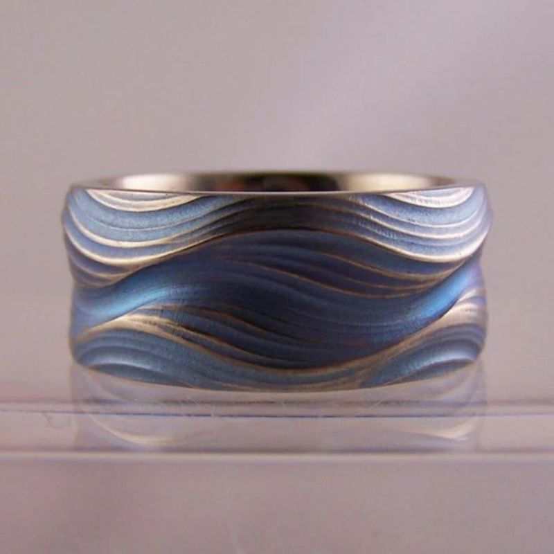 European And American Personalized Fashion Pleated Ring Fashion High Sense