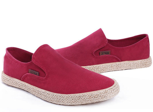 Men’s Canvas Slip-Ons – Hemp Rope Casual Loafers