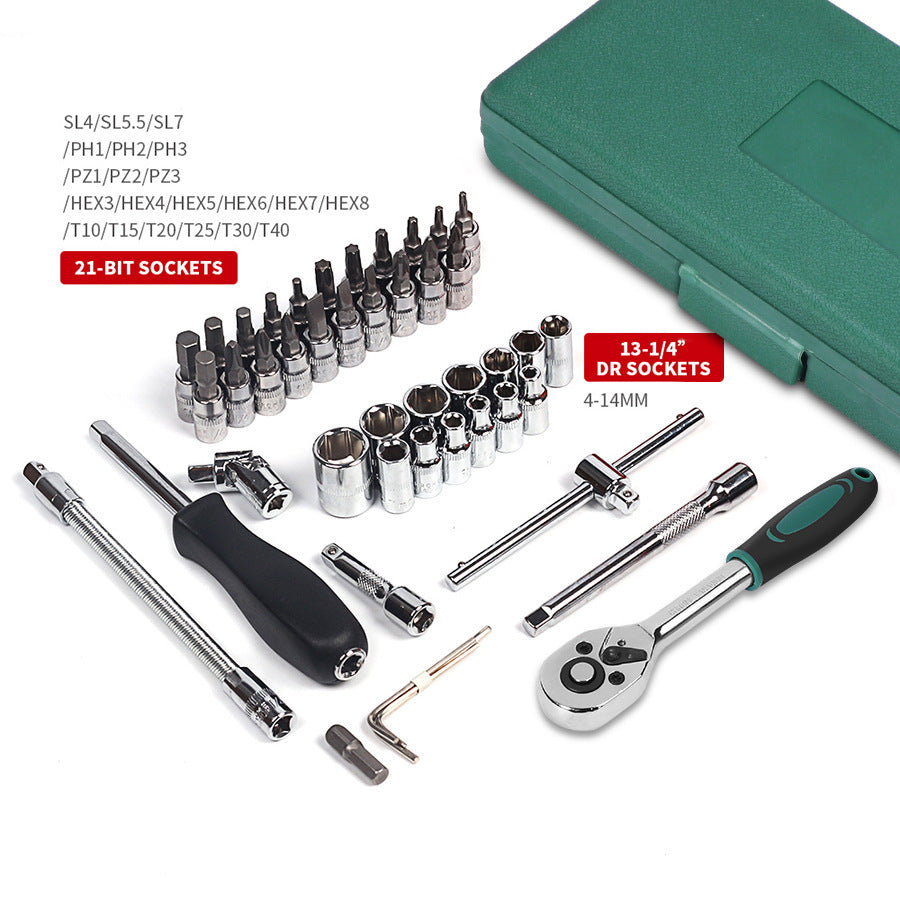 46-Piece Car Repair Socket & Wrench Tool Kit