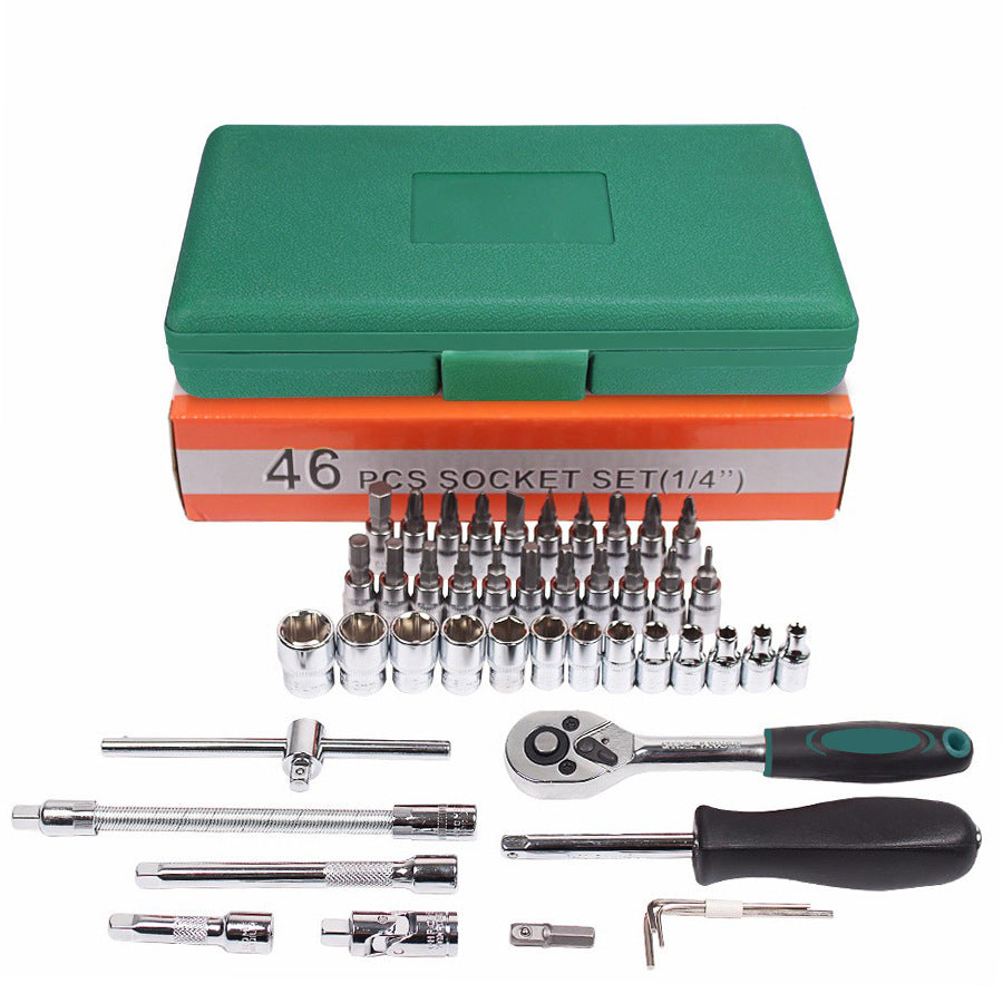 46-Piece Car Repair Socket & Wrench Tool Kit