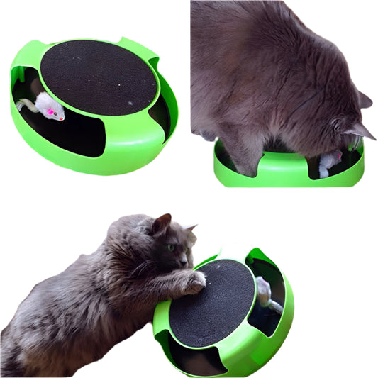 Mouse Cat Toy with Scratch Board – Interactive Kitten Toy