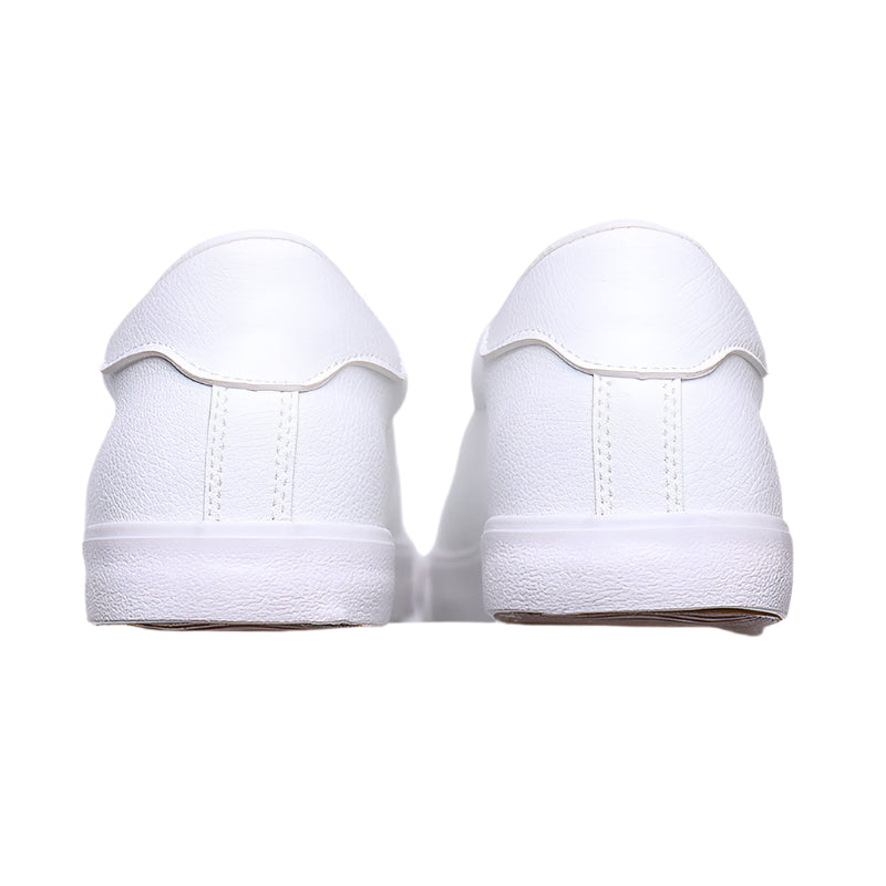 Men’s White Leather Sneakers – Soft Lace-Up Spring Shoes