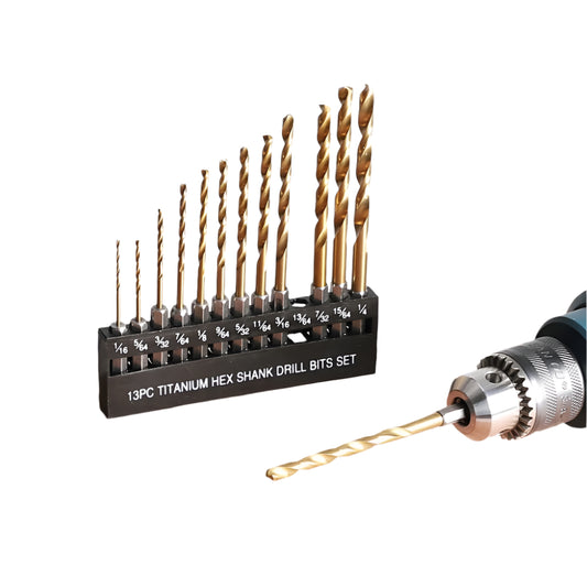 Fitt 13-Piece Titanium-Coated High-Speed Steel Drill Set