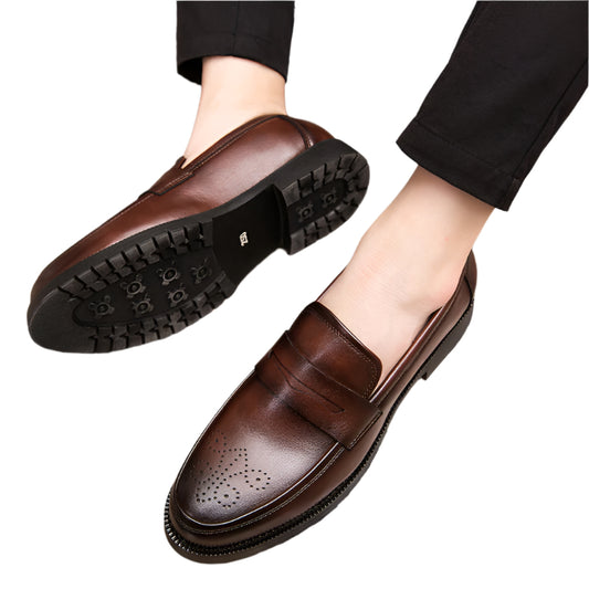 Men’s Casual Leather Loafers – Height Boost & Comfort