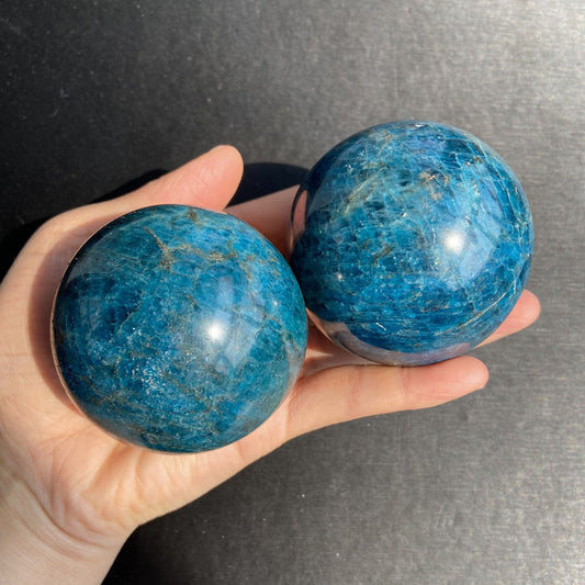 Natural Blue Apatite Crystal Ball – Rough Gemstone