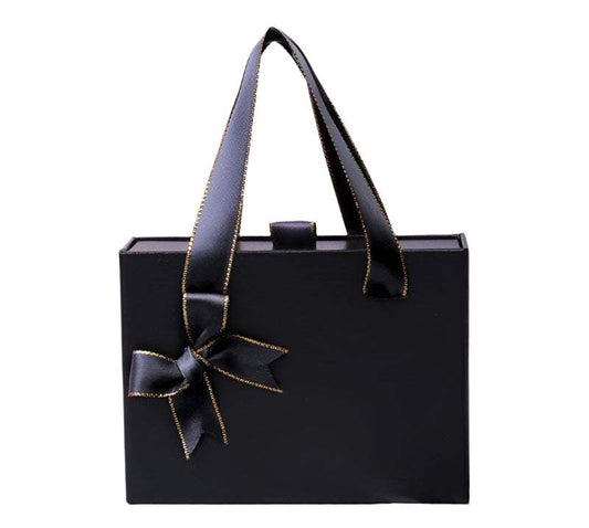 Hand-held gift box with ribbon, Korean style, portable for small gifts.