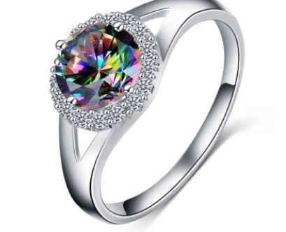 Rainbow Mystic Cubic Zirconia Silver Jewelry Set