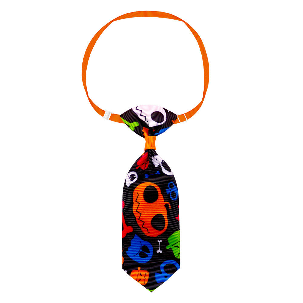 Pet Halloween Skull Tie – Adjustable Costume Accessory