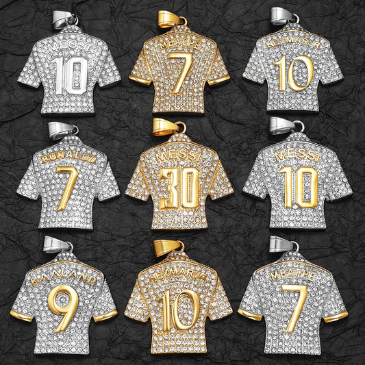 Personalized Football Jersey Number Pendant Necklace Titanium Steel