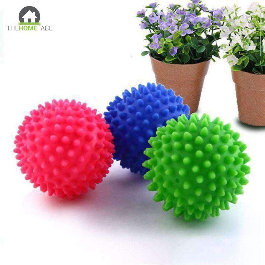 Colorful non-toxic dryer balls, made of soft salted vinyl resin, for preventing clothes from tangling.