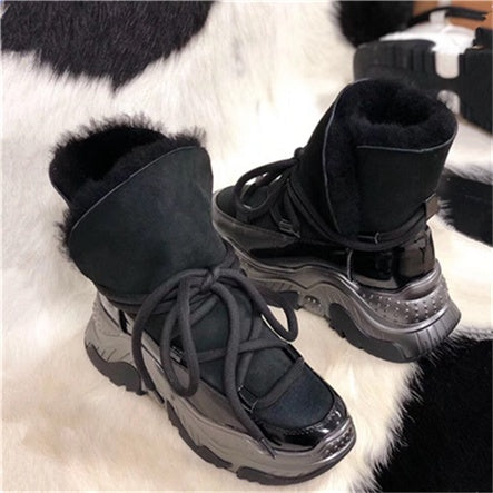 Waterproof Heavy Snow Boots – High Heel, Korean Style