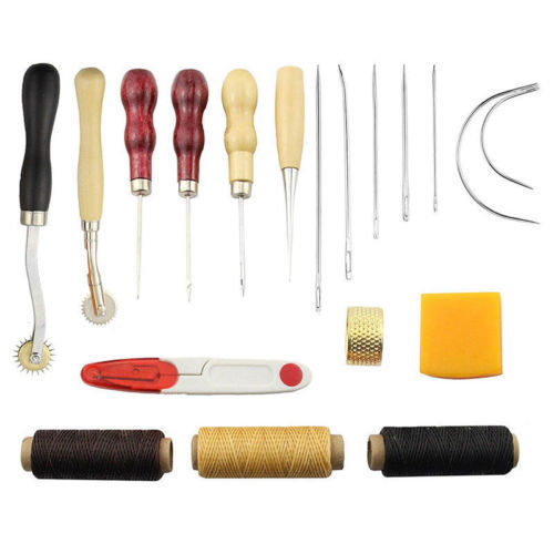 Handmade Leather Tool Set – Wood Handle Design(13-Piece )