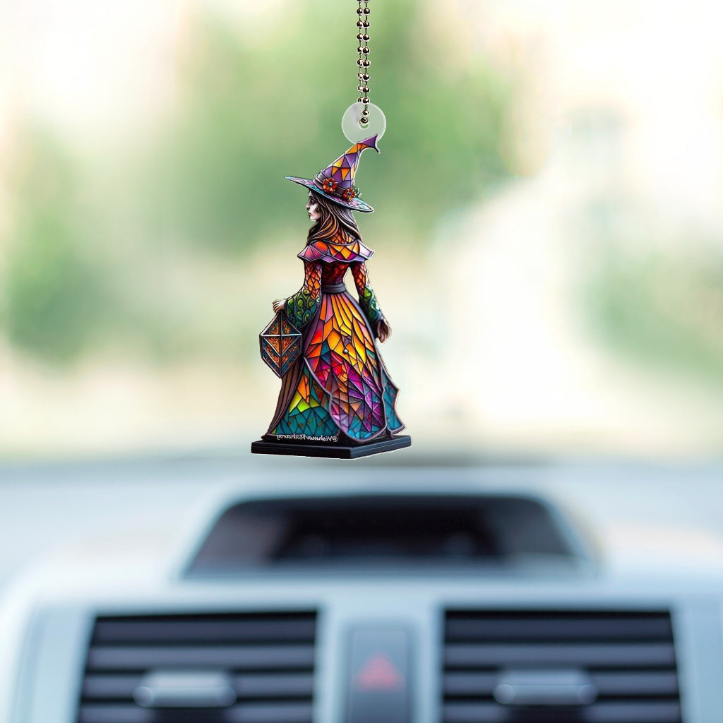 Gorgeous Crystal Witch Halloween Ornament