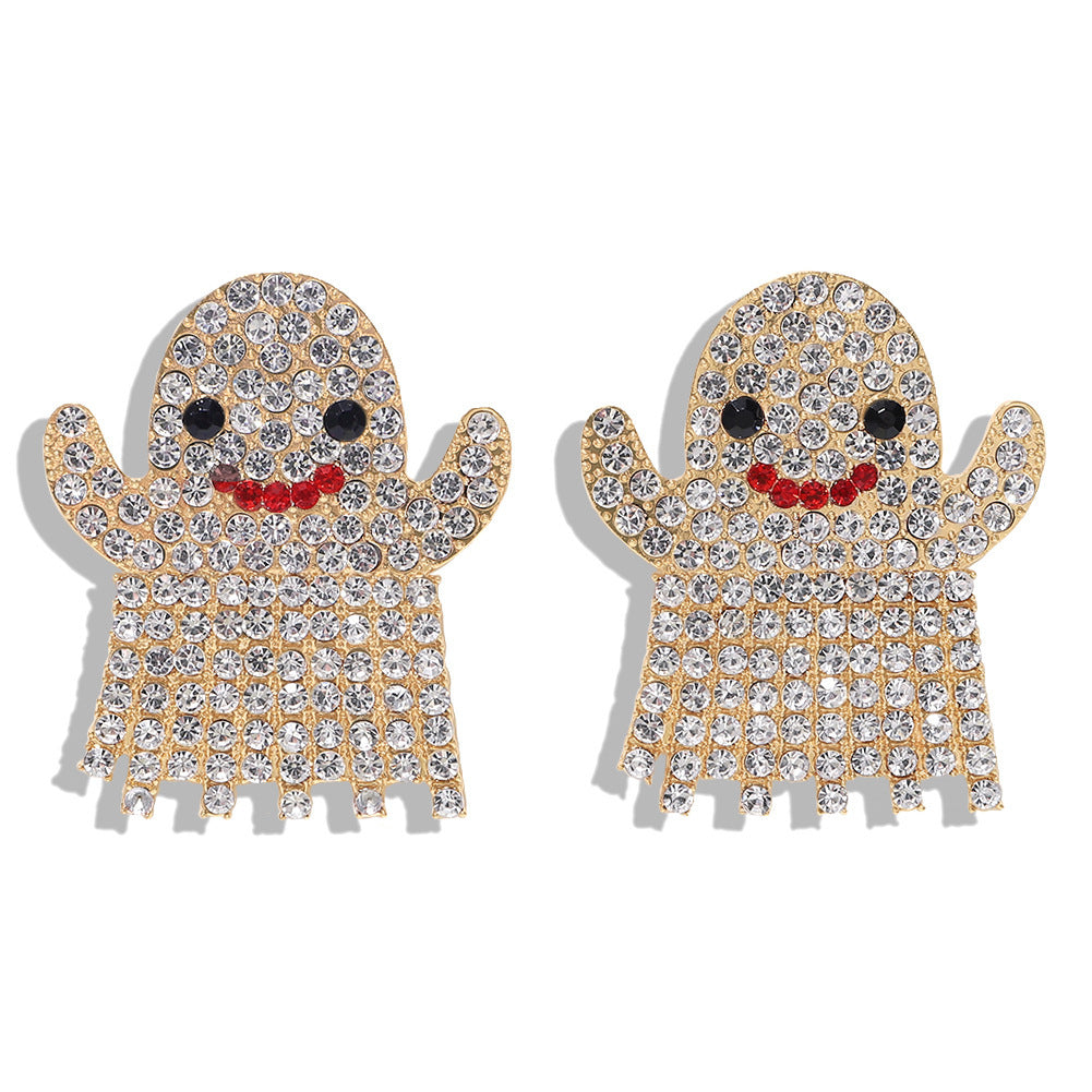 Rhinestone Geometric Halloween Earrings