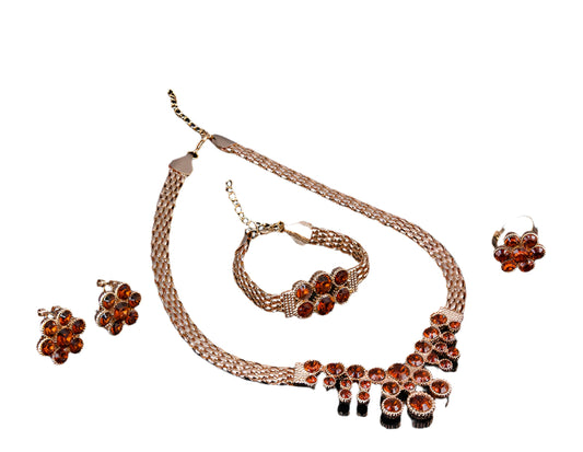 Elegant Four-Piece Women’s Jewelry Set – Necklace & Bracelet