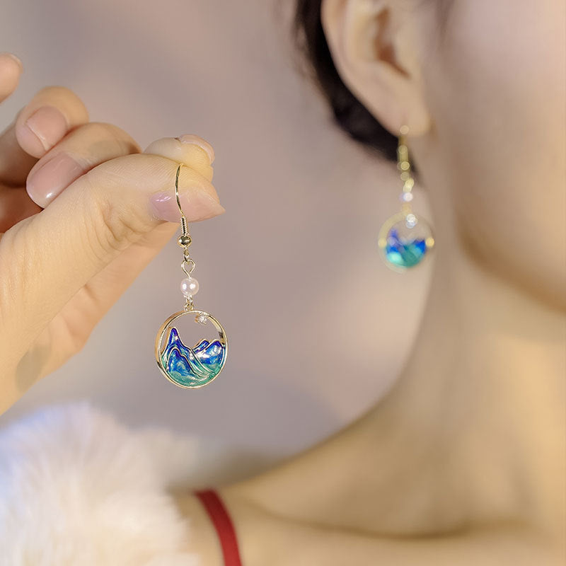 National Style Unique Earrings New Chinese Cheongsam Horse-face Skirt Earrings