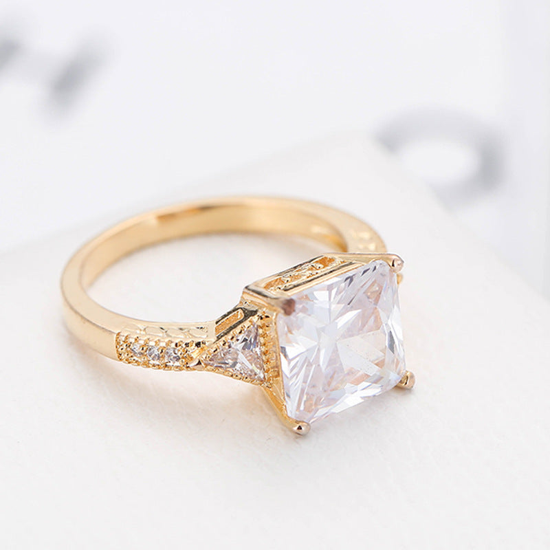 Luxury Micro-inlaid AAA Zircon Copper Ring