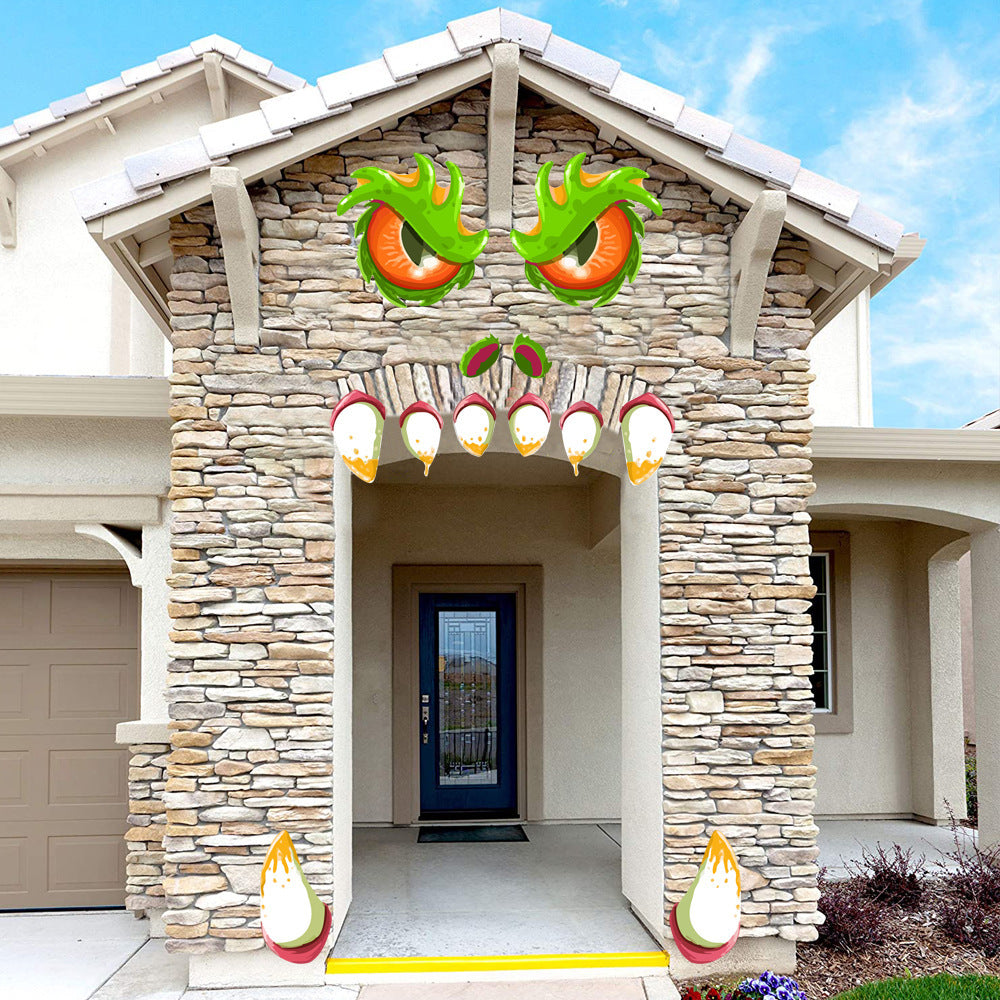 Halloween Horror Door Sticker – PVC Mural Decor