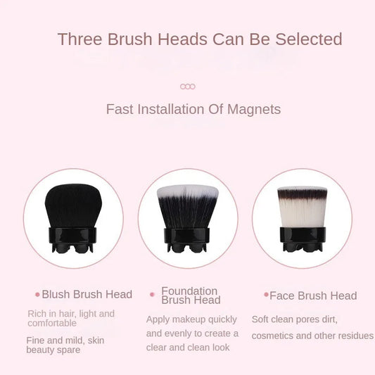3 in 1 Electric Makeup Brush Vibration Rotating Foundation Blush Tool