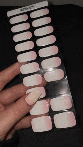 Gel Nail Wraps with UV Lamp Set French Tip Full Cover Nail Kit