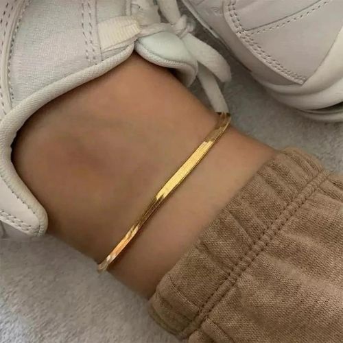 Gold Snake Chain Anklet Stainless Steel Minimalist Women Anklet Jewelry