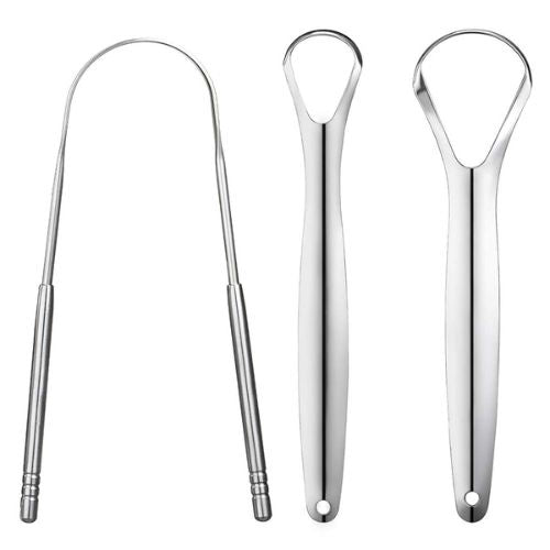 Tongue Scraper Metal Tongue Brush Oral Hygiene Cleaner Breath Fresh Tool