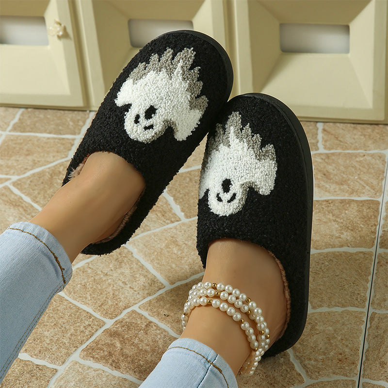 Halloween Ghost Cotton Slippers – Warm & Non-Slip