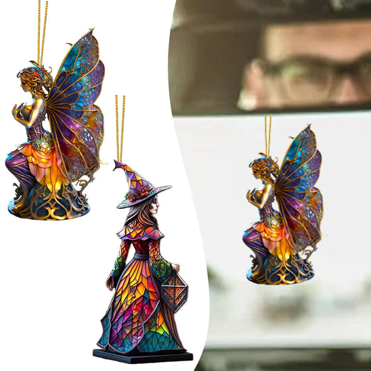 Gorgeous Crystal Witch Halloween Ornament