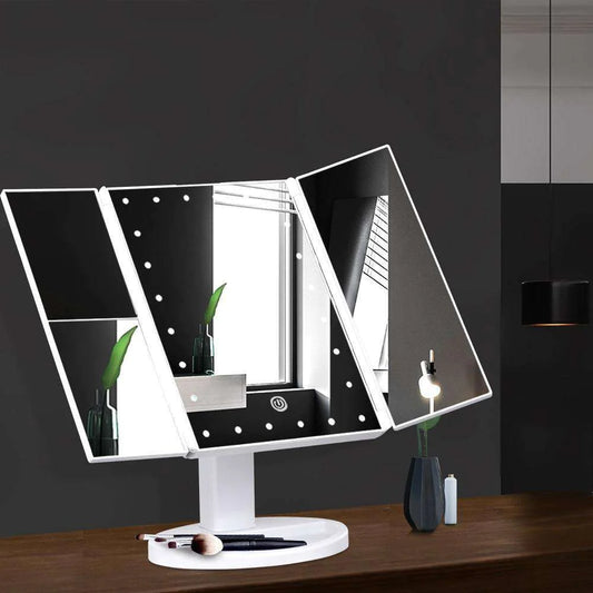 LED Lighted Makeup Mirror 3 Color Modes 2X/3X Magnification Touch Vanity