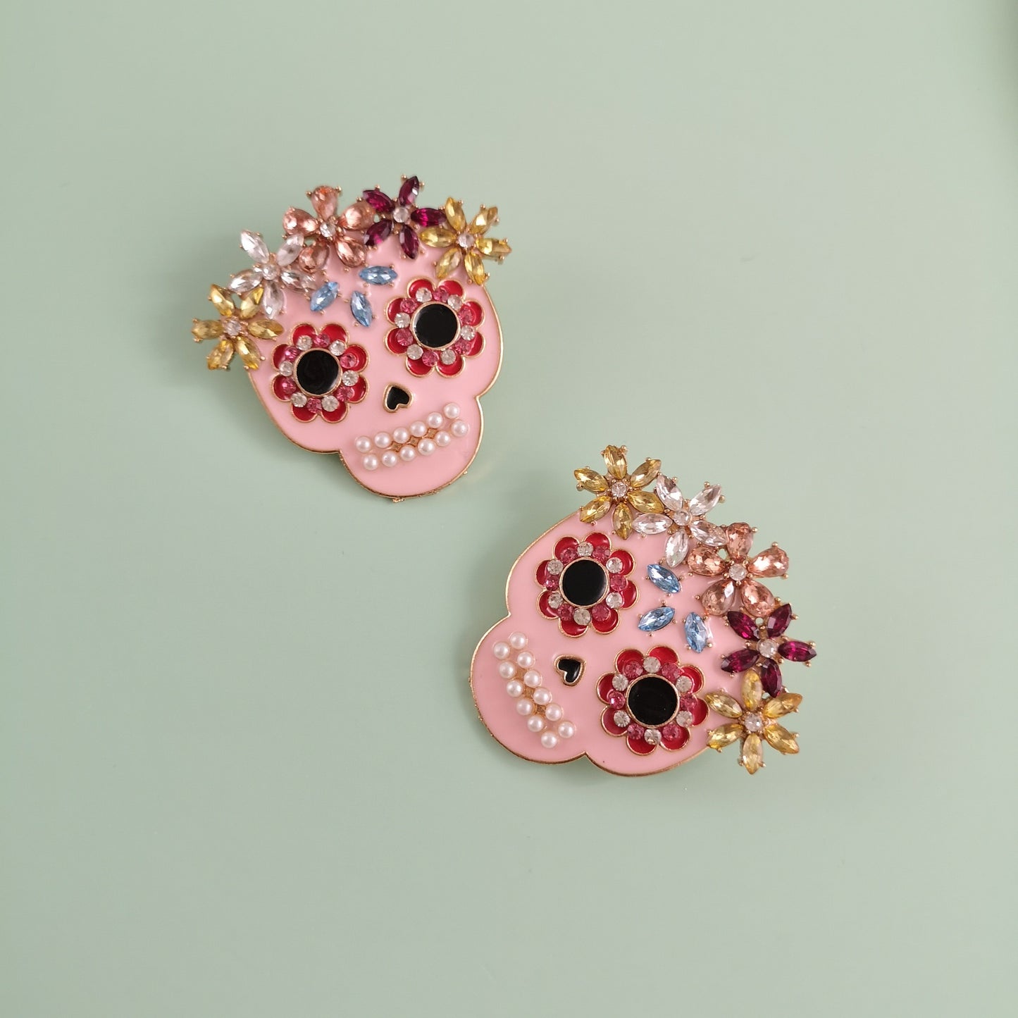 Rhinestone Geometric Halloween Earrings
