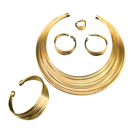 Nigeria Bride Necklace Set – Elegant 4-Piece Bridal Jewelry