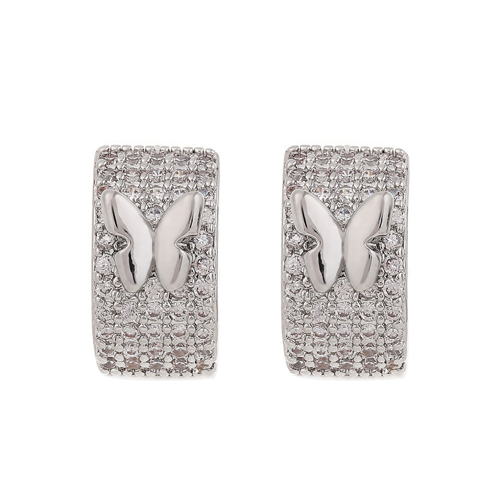 European And American Ins Style Full Diamond Butterfly Ear Clip
