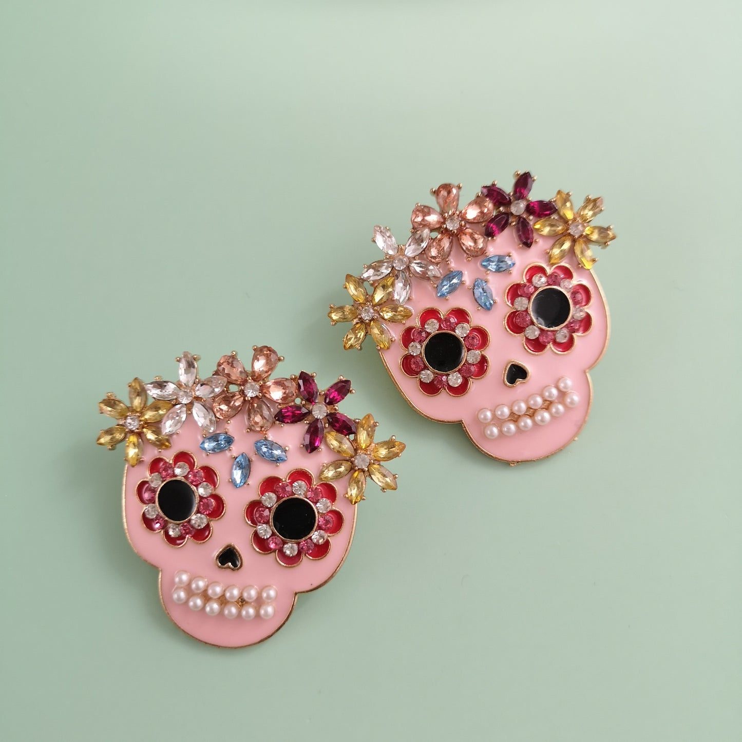 Rhinestone Geometric Halloween Earrings