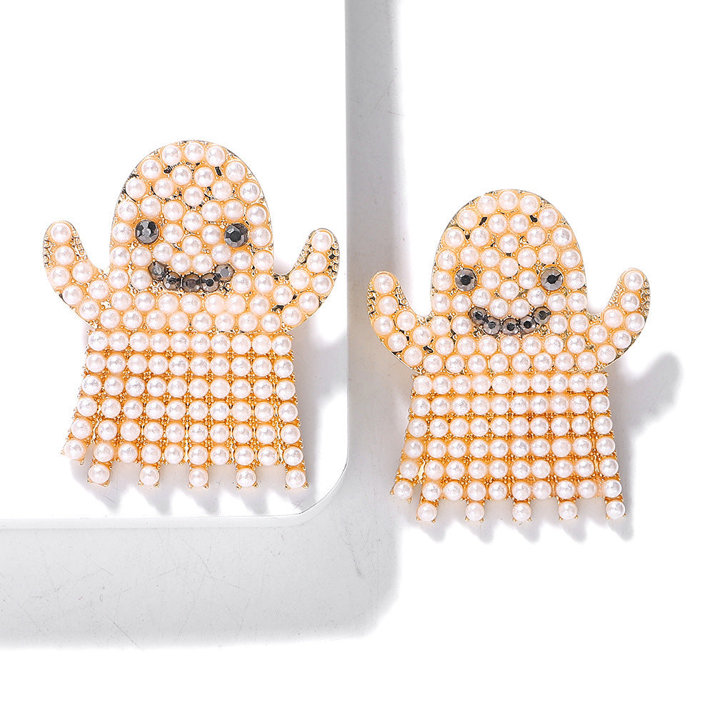 Rhinestone Geometric Halloween Earrings