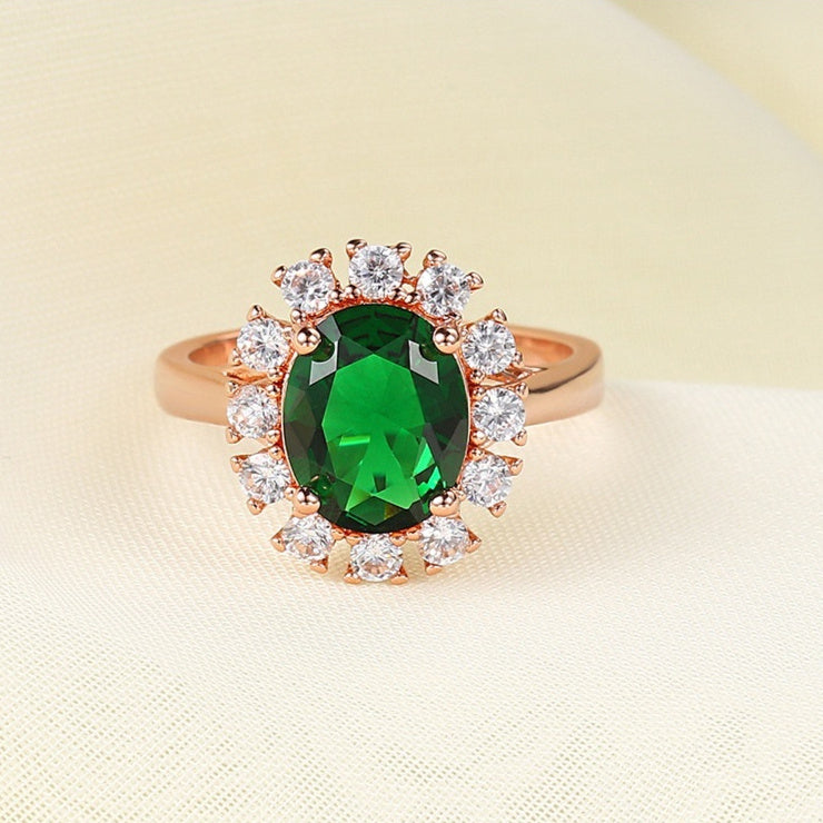Classic Zircon Emerald Ring For Women