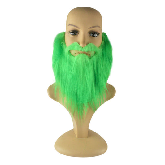 Irish Green Plush Carnival Beard – Fun Costume Accessory