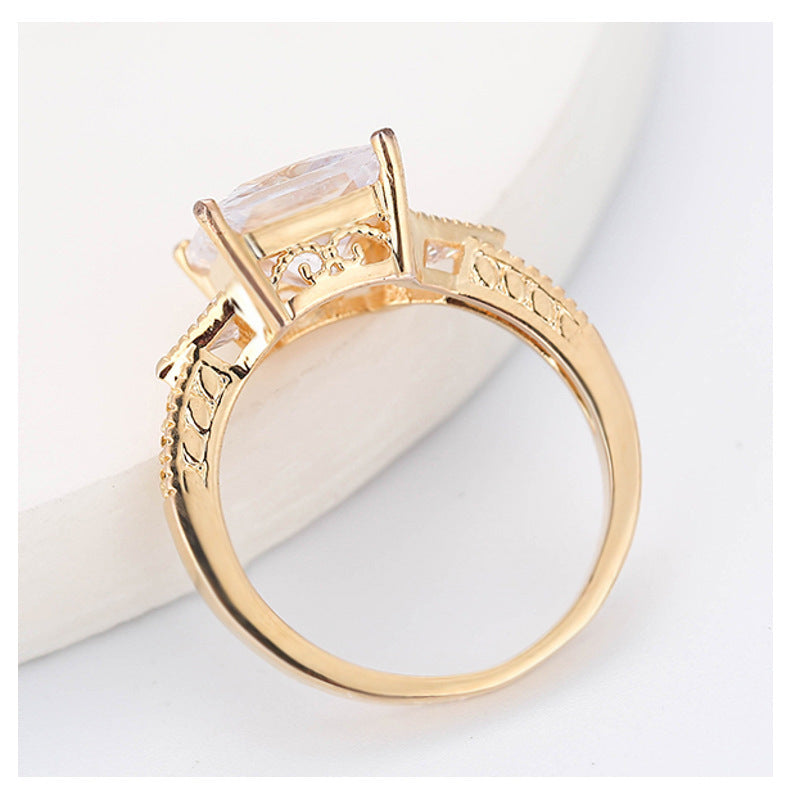 Luxury Micro-inlaid AAA Zircon Copper Ring